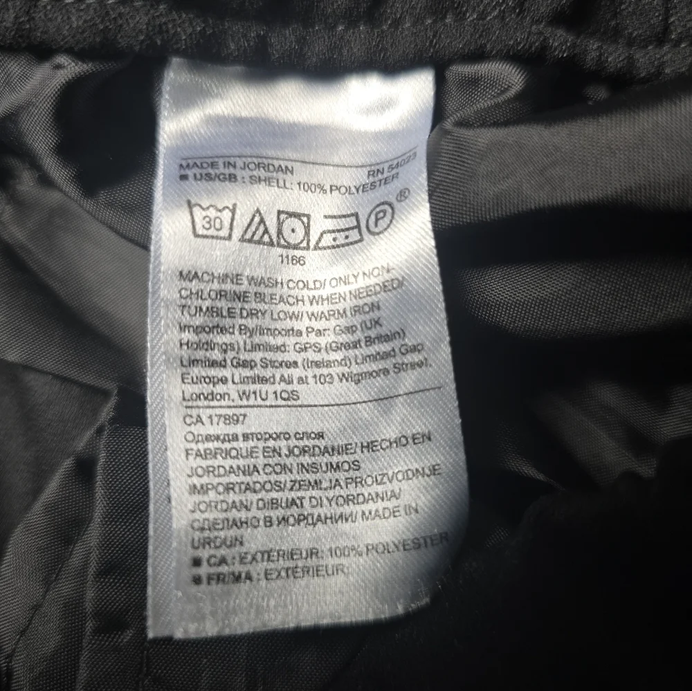 Banana Republic Elastic Waist Track Pants Sz. M Black with Grey Stripe
